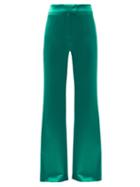 Matchesfashion.com Galvan - Julianne Satin Wide-leg Trousers - Womens - Emerald