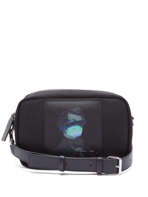 Matchesfashion.com Valentino - X Undercover Ufo Print Cross Body Bag - Mens - Black