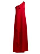 Valentino One-shoulder Hammered Silk Gown