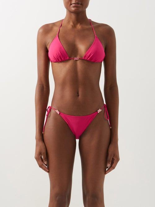Etro - Pegasus-logo Triangle Bikini - Womens - Bright Pink