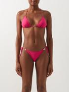 Etro - Pegasus-logo Triangle Bikini - Womens - Bright Pink