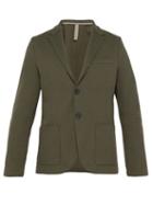 Matchesfashion.com Harris Wharf London - Piquet Single Breasted Cotton Blend Blazer - Mens - Dark Green