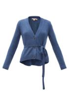 Matchesfashion.com Brock Collection - Belted Cashmere Cardigan - Womens - Blue