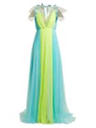 Delpozo Contrast-panel Silk-blend Tulle Gown