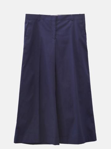 Reluxe - Cline Pleated Cotton Wide-leg Trousers - Womens - Navy