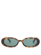 Matchesfashion.com Le Specs - Outta Love Oval Tortoiseshell Acetate Sunglasses - Womens - Brown