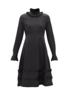 Duncan - Love Pleated Cotton-poplin Dress - Womens - Black