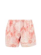 Alexander Mcqueen - Sea Coral-print Silk Shorts - Womens - Red Multi