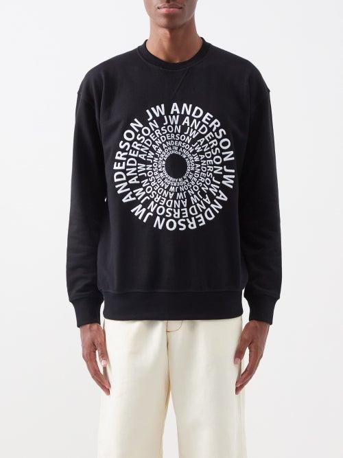 Jw Anderson - Logo-print Cotton-jersey Sweatshirt - Mens - Black