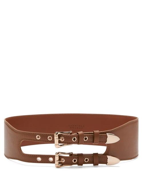 Matchesfashion.com Gabriela Hearst - Minerva Double-buckle Leather Waist Belt - Womens - Tan