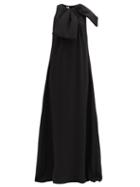 Matchesfashion.com Valentino - Bow Silk-cady Gown - Womens - Black