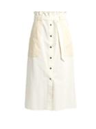 Sea Waist-tie Cotton-denim Skirt