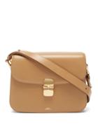 Ladies Bags A.p.c. - Grace Large Smooth-leather Cross-body Bag - Womens - Beige