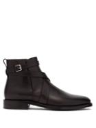 Matchesfashion.com Burberry - Pryle Ankle Strap Leather Boots - Mens - Black