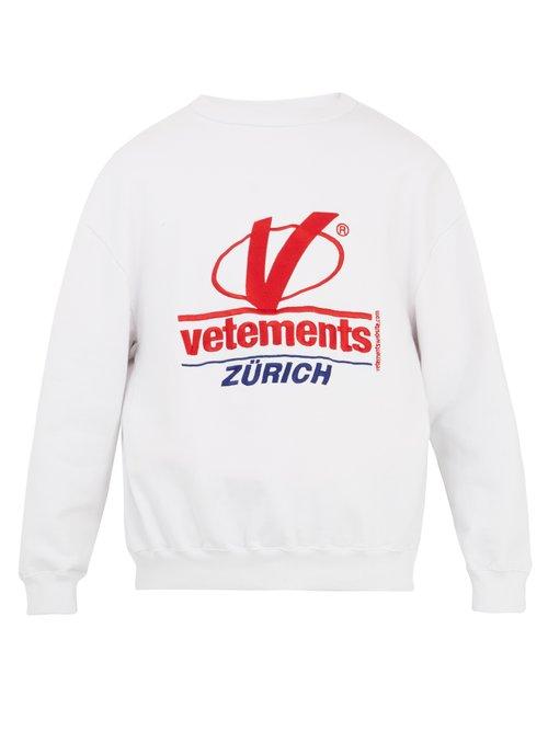 Matchesfashion.com Vetements - Crew Neck Jersey Sweatshirt - Mens - White Multi