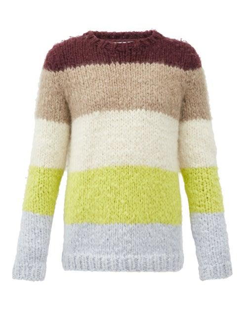 Matchesfashion.com Gabriela Hearst - Walter Striped Cashmere Sweater - Womens - Yellow Multi