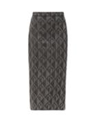 Matchesfashion.com Marine Serre - Diamond Crescent Moon-jacquard Midi Skirt - Womens - Grey