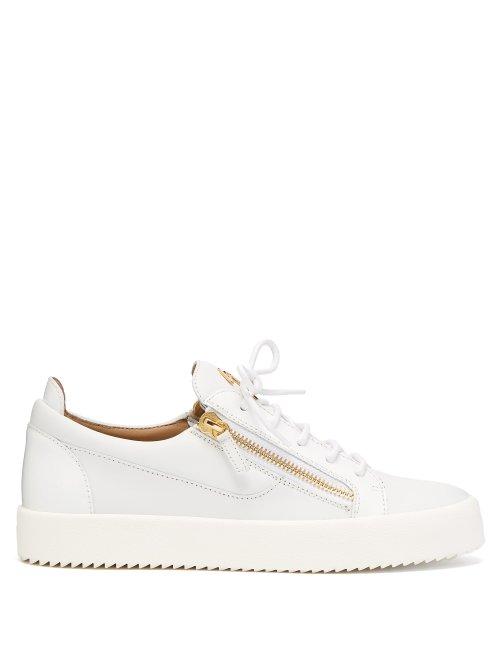 Matchesfashion.com Giuseppe Zanotti - Frankie Leather Low Top Trainers - Mens - White