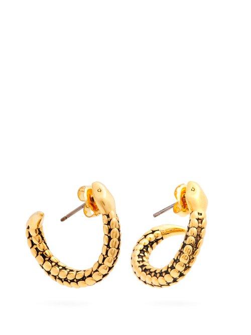 Matchesfashion.com Aurlie Bidermann - Snake Gold Plated Hoop Earrings - Womens - Gold