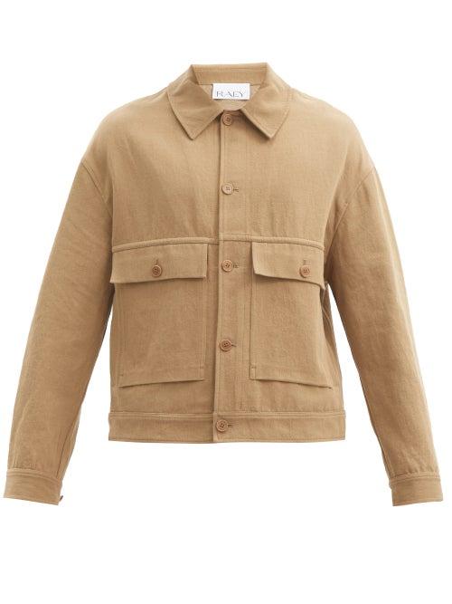 Matchesfashion.com Raey - Patch-pocket Cotton-blend Twill Jacket - Mens - Khaki