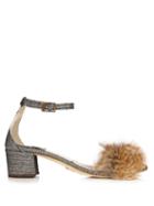 Brother Vellies Tufted Dhara Brocade And Fox-fur Sandals