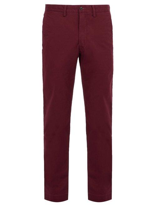 Matchesfashion.com Polo Ralph Lauren - Slim Fit Cotton Blend Chino Trousers - Mens - Burgundy