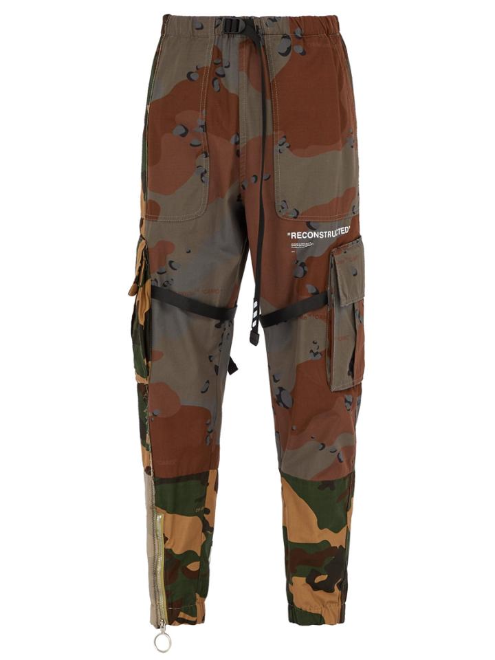 Off-white Reconstructed Camouflage Cotton Cargo Trousers