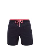 Matchesfashion.com Vilebrequin - Turtle Embroidered Tipped Waist Swim Shorts - Mens - Navy