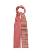 Matchesfashion.com Burberry - Checked Wool And Silk Blend Scarf - Womens - Pink