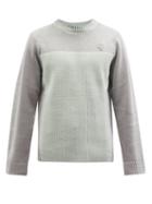 Mens Rtw A-cold-wall* - Multi-stitch Bi-colour Wool-blend Sweater - Mens - Grey