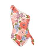 Matchesfashion.com Zimmermann - Poppy Cutout Floral-print Swimsuit - Womens - White Print