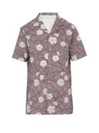Matchesfashion.com Officine Gnrale - Dario Floral Printed Cotton Shirt - Mens - Purple