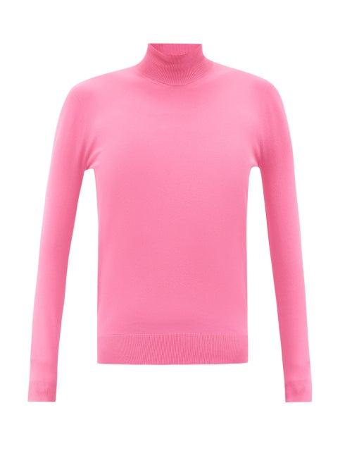 Bottega Veneta - Roll-neck Jersey Sweater - Womens - Pink