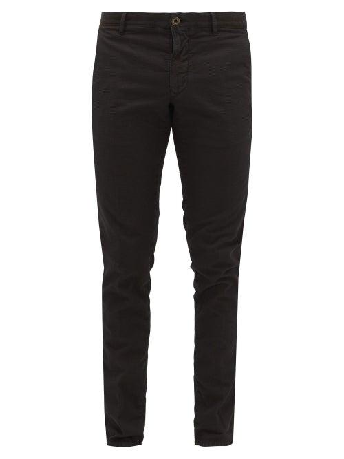Matchesfashion.com Incotex - Ripstop-effect Cotton-blend Trousers - Mens - Black