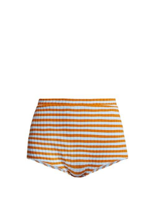 Matchesfashion.com Solid & Striped - Jamie High Rise Bikini Bottoms - Womens - Multi Stripe