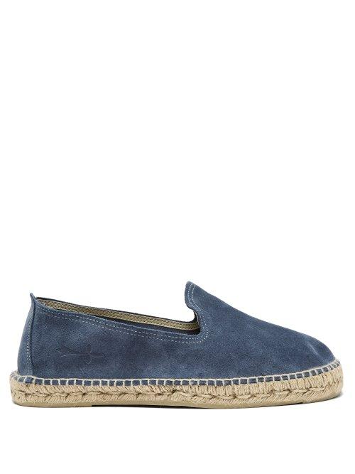 Matchesfashion.com Maneb - Hamptons Suede Espadrilles - Mens - Blue