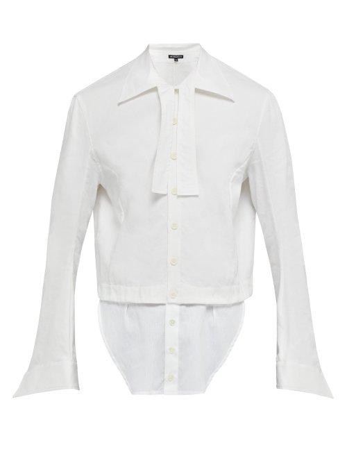 Matchesfashion.com Ann Demeulemeester - Double Layer Cotton Blend Shirt - Mens - White