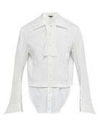 Matchesfashion.com Ann Demeulemeester - Double Layer Cotton Blend Shirt - Mens - White