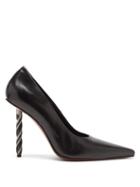 Matchesfashion.com Vetements - Drill-bit Point-toe Leather Pumps - Womens - Black