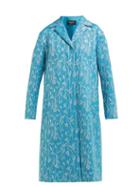 Matchesfashion.com Rochas - Floral Brocade Single Breasted Coat - Womens - Blue Multi