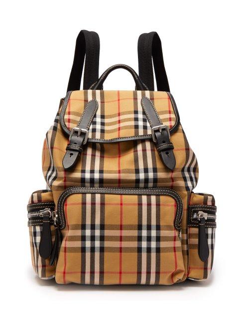 Matchesfashion.com Burberry - Vintage Check Canvas Backpack - Womens - Brown