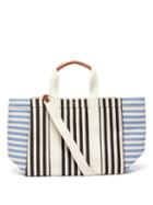 Matchesfashion.com Rue De Verneuil - Parcours Xl Leather-trim Canvas Tote Bag - Womens - Blue Multi