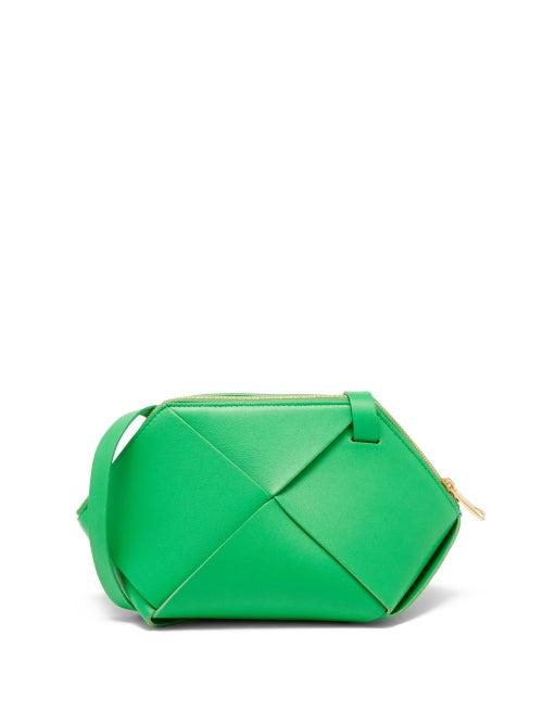 Bottega Veneta - Pouch Mini Leather Cross-body Bag - Womens - Green