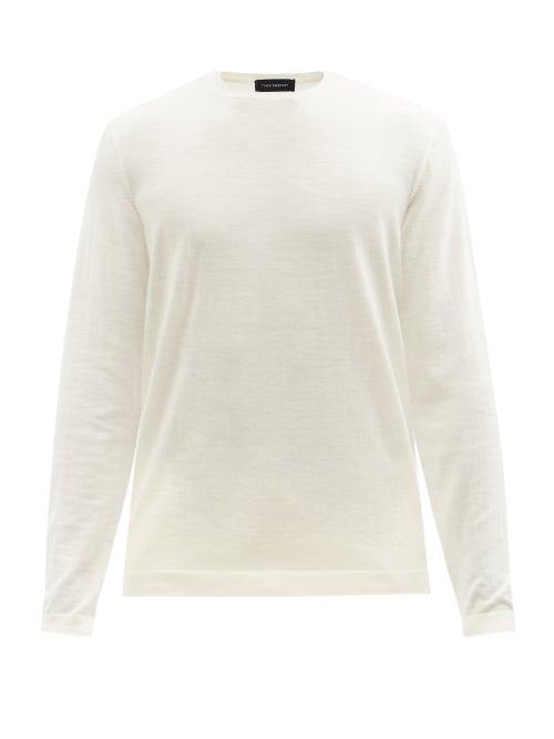 Thom Sweeney - Crew-neck Superfine-merino Sweater - Mens - Cream