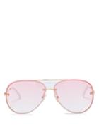 Matchesfashion.com Le Specs - Hyperspace Aviator Metal Sunglasses - Womens - Pink White