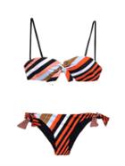 Fendi Diagonal-stripe Bandeau Bikini