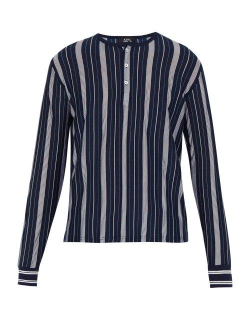 Matchesfashion.com A.p.c. - Merioul Striped Long Sleeved Top - Mens - Blue Stripe
