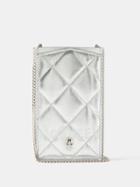 Alexander Mcqueen - Graffiti-logo Diamond-quilted Leather Wallet - Mens - Silver