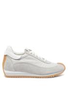 Matchesfashion.com Loewe - Dune Anagram-debossed Shell And Suede Trainers - Womens - Grey White