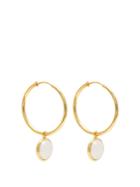 Theodora Warre Pearl-embellished Gold-plated Hoop Earrings